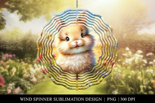 Cute Bunny Wind Spinner Design, Garden Decor Sublimation Sublimation BijouBay 