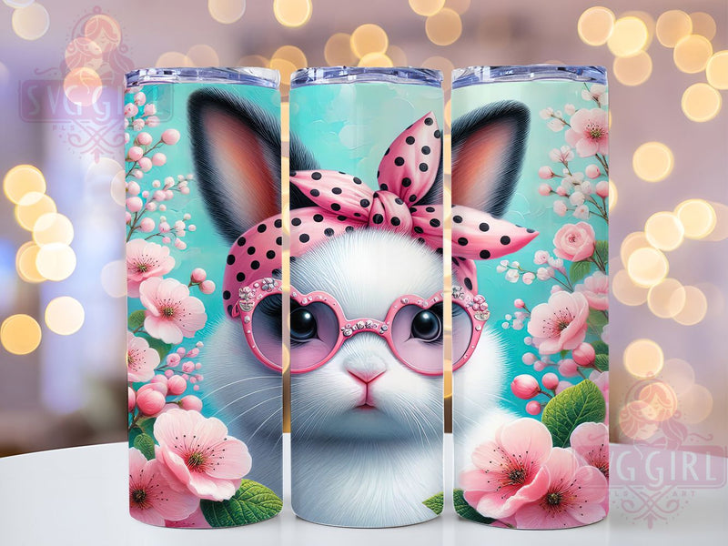 Cute Bunny with Glasses Tumbler, Easter Bunny Tumbler, Cute Bunny Wrap, Stylish Bunny Wrap, Spring Bunny Wrap, Sublimation Design, Trendy Gift Idea Sublimation SvggirlplusArt 
