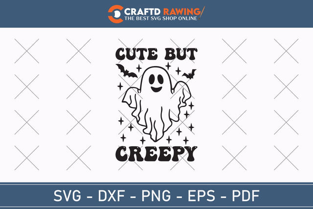 Cute But Creepy Halloween Svg, Halloween Png , Halloween Clipart, Ghost Svg, Halloween Shirt Svg, Hippie Svg, Retro Svg, Svg Bundle, Sublimation Designs SVG Debashish Barman 
