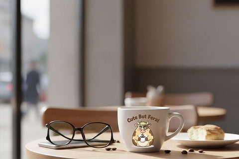 Cute But Feral Cow Png, Funny Coffee Cow Clipart, Moody Farm Animal Png, Sassy Cow Graphic, Sublimation & T-Shirt Design SVG TiffsCraftyCreations 