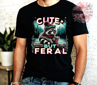 Cute but Feral, Funny Sarcastic, Digital Download, Sublimation Design, Quirky Humor, Animal PNG, Holiday Fun, Sarcastic Gifts Sublimation Li Zamperini 