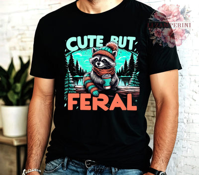 Cute but Feral, Funny Sarcastic, Digital Download, Sublimation Design, Quirky Humor, Animal PNG, Holiday Fun, Sarcastic Gifts Sublimation Li Zamperini 