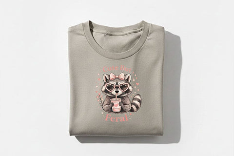 Cute But Feral PNG, Funny Raccoon PNG, Raccoon with Bow Design, Sublimation Design Png, Trendy Animal Lover Design PNG, Dtf Transfer Design SVG TiffsCraftyCreations 
