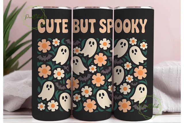 Cute But Spooky 20oz Tumbler Wrap Sublimation PixelChick 