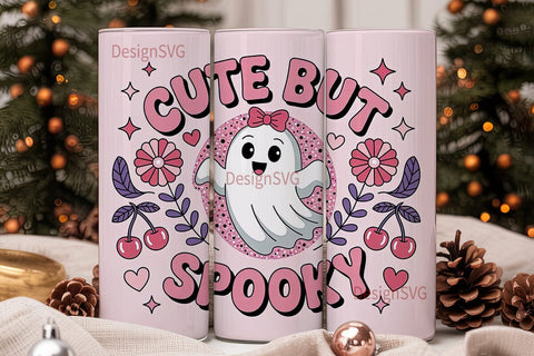 Cute But Spooky Ghost 20oz Tumbler Wrap Sublimation DesignSVG 
