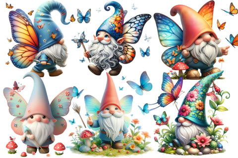 Cute Butterfly Gnome Sublimation Clipart Sublimation designartist 
