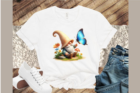 Cute Butterfly Gnome Sublimation Clipart Sublimation designartist 