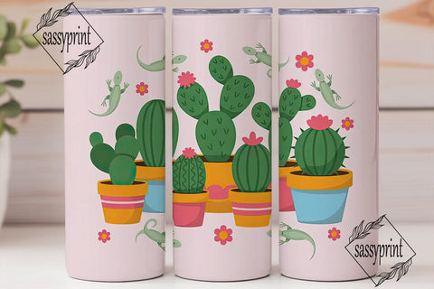 Cute Cactus 20oz Tumbler Wrap Sublimation sassyprint 