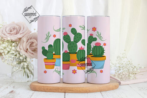 Cute Cactus 20oz Tumbler Wrap Sublimation sassyprint 