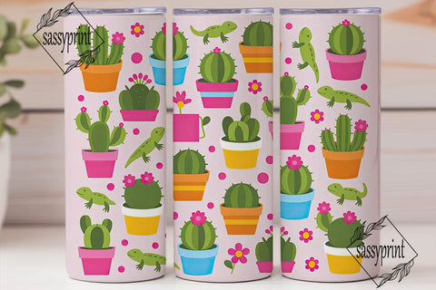 Cute Cactus 20oz Tumbler Wrap Sublimation sassyprint 