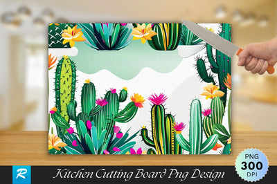 Cute Cactus Cutting Board Sublimation Regulrcrative 