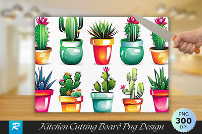 Cute Cactus Cutting Board Sublimation Regulrcrative 