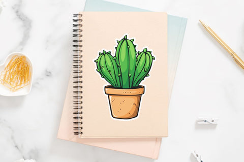 Cute Cactus Succulent Sticker Clipart Design Sublimation Regulrcrative 