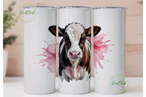 Cute Calf 20oz Tumbler Wrap Sublimation PixelChick 