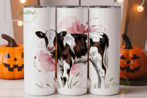 Cute Calf 20oz Tumbler Wrap Sublimation PixelChick 