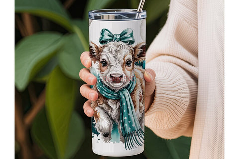 Cute Calf Tumbler Wrap Sublimation DesignSVG 