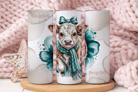 Cute Calf Tumbler Wrap Sublimation DesignSVG 