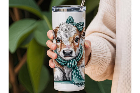 Cute Calf Tumbler Wrap Sublimation DesignSVG 