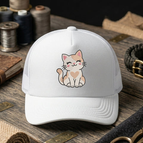 Cute Calico Cat Embroidery Design – Heart Kitty Animal Machine Embroidery File Embroidery/Applique DESIGNS PatternFeed8 