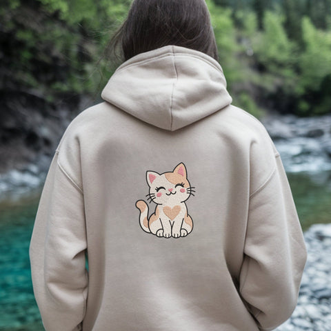 Cute Calico Cat Embroidery Design – Heart Kitty Animal Machine Embroidery File Embroidery/Applique DESIGNS PatternFeed8 