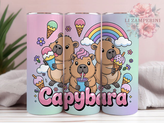 Cute Capybara Animal Tumbler, Animal Lover Tumbler, 20oz Tumbler Wrap, Sublimation Design, Exotic Pet Gift, Cute Rodent Wrap, Wildlife Tumbler Sublimation Li Zamperini 