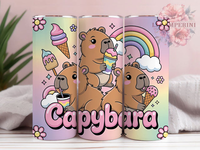 Cute Capybara Animal Tumbler, Animal Lover Tumbler, 20oz Tumbler Wrap, Sublimation Design, Exotic Pet Gift, Cute Rodent Wrap, Wildlife Tumbler Sublimation Li Zamperini 
