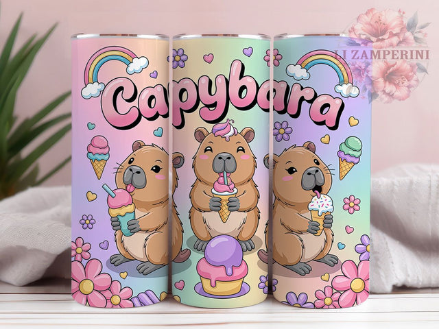 Cute Capybara Animal Tumbler, Animal Lover Tumbler, 20oz Tumbler Wrap, Sublimation Design, Exotic Pet Gift, Cute Rodent Wrap, Wildlife Tumbler Sublimation Li Zamperini 