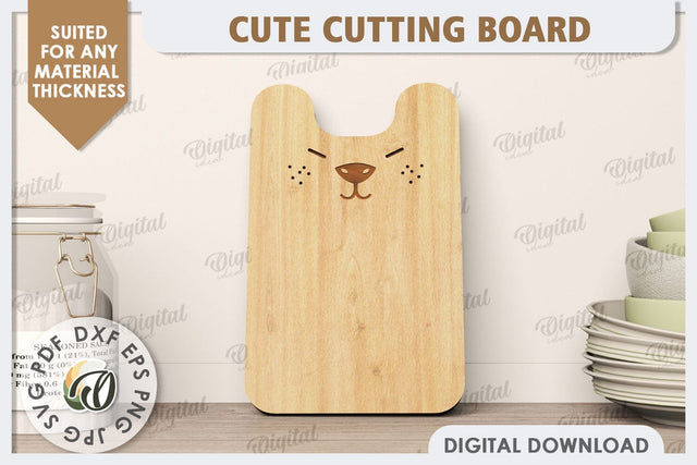 Cute Capybara Cutting Board Laser Cut Design. Serving Board SVG Evgenyia Guschina 