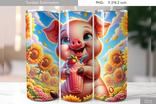 Cute cartoon animal. Kids tumbler design Sublimation Kseniia designer 