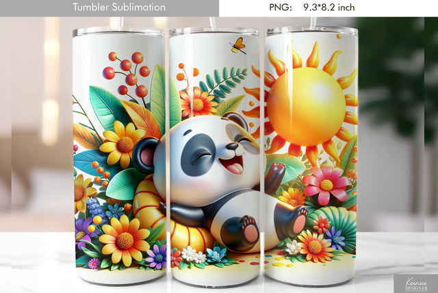 Cute cartoon animal. Kids tumbler design Sublimation Kseniia designer 