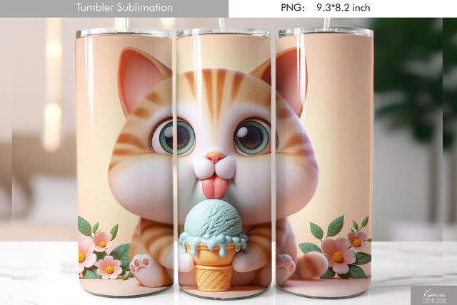 Cute cartoon animal. Kids tumbler design Sublimation Kseniia designer 