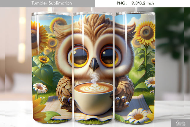 Cute cartoon animal. Kids tumbler design Sublimation Kseniia designer 