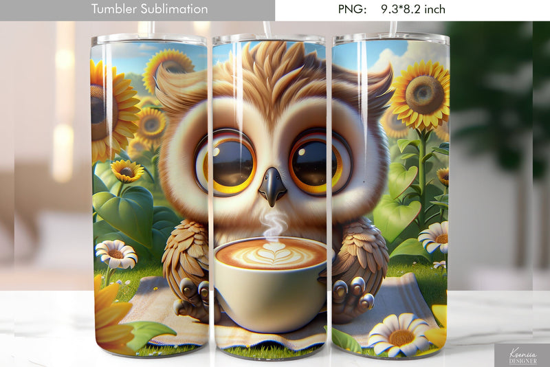 Cute cartoon animal. Kids tumbler design Sublimation Kseniia designer 