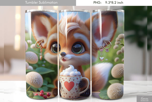 Cute cartoon animal. Kids tumbler design Sublimation Kseniia designer 