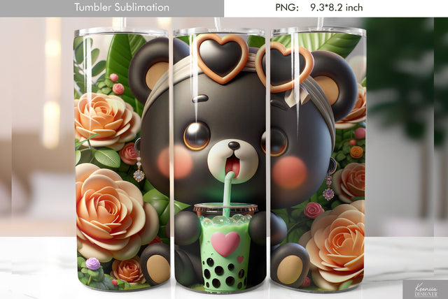 Cute cartoon animal. Kids tumbler design Sublimation Kseniia designer 