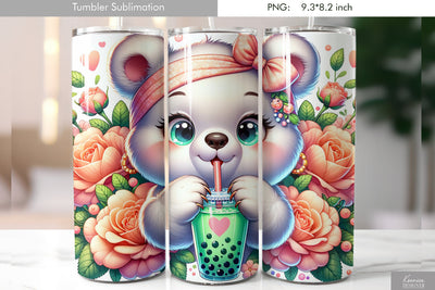Cute cartoon animal. Kids tumbler design Sublimation Kseniia designer 