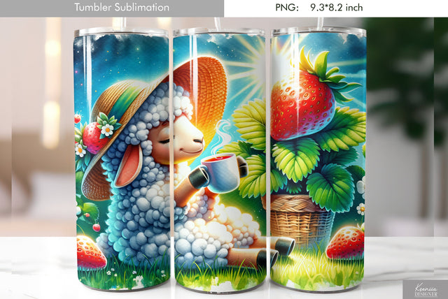 Cute cartoon animal. Kids tumbler design Sublimation Kseniia designer 