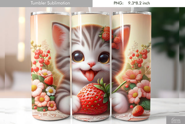Cute cartoon animal. Kids tumbler design Sublimation Kseniia designer 