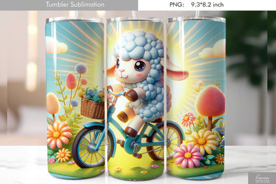Cute cartoon animal. Kids tumbler design Sublimation Kseniia designer 