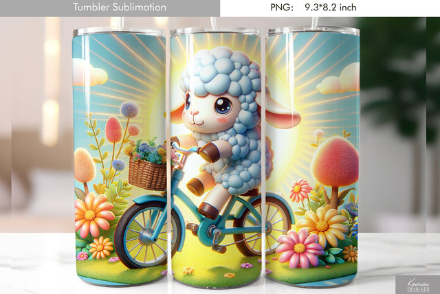 Cute cartoon animal. Kids tumbler design Sublimation Kseniia designer 