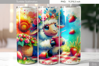 Cute cartoon animal. Kids tumbler design Sublimation Kseniia designer 