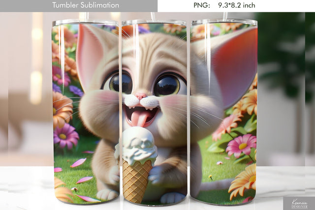 Cute cartoon animal. Kids tumbler design Sublimation Kseniia designer 