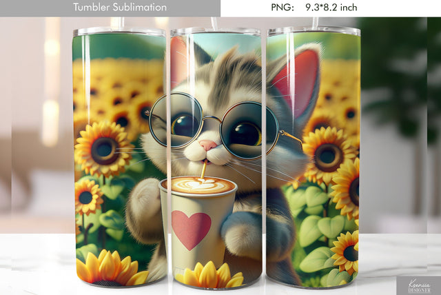 Cute cartoon animal. Kids tumbler design Sublimation Kseniia designer 