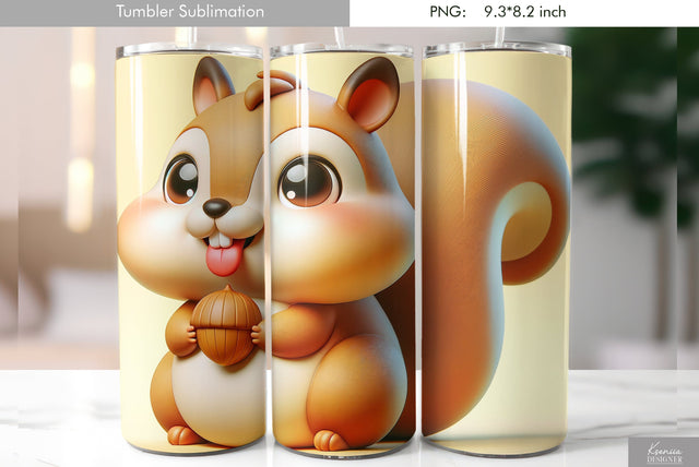 Cute cartoon animal. Kids tumbler design Sublimation Kseniia designer 