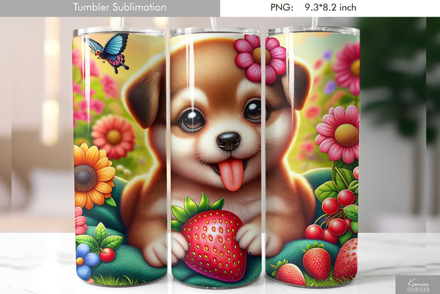 Cute cartoon animal. Kids tumbler design Sublimation Kseniia designer 