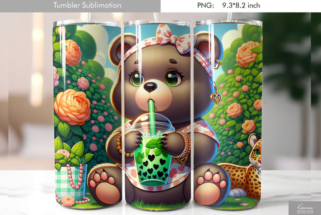 Cute cartoon animal. Kids tumbler design Sublimation Kseniia designer 
