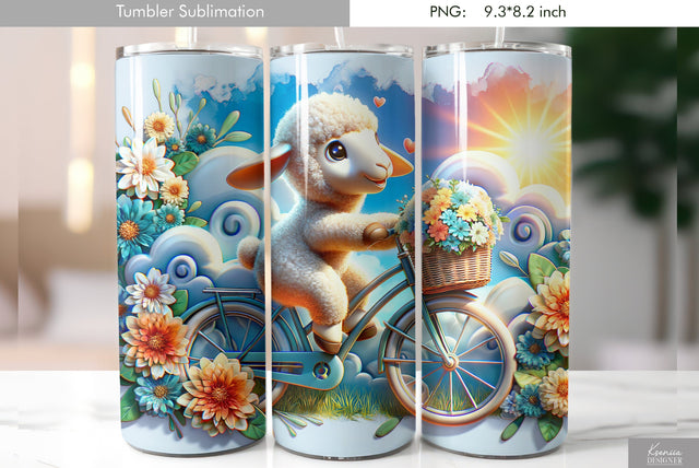 Cute cartoon animal. Kids tumbler design Sublimation Kseniia designer 