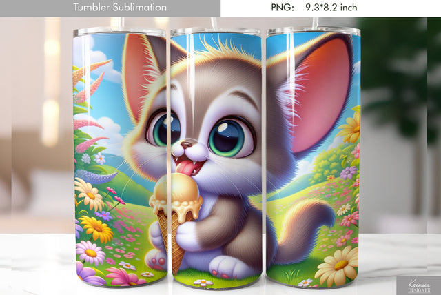 Cute cartoon animal. Kids tumbler design Sublimation Kseniia designer 