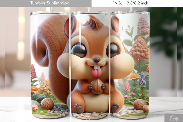 Cute cartoon animal. Kids tumbler design Sublimation Kseniia designer 