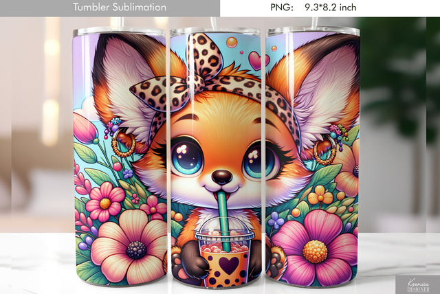 Cute cartoon animal. Kids tumbler design Sublimation Kseniia designer 